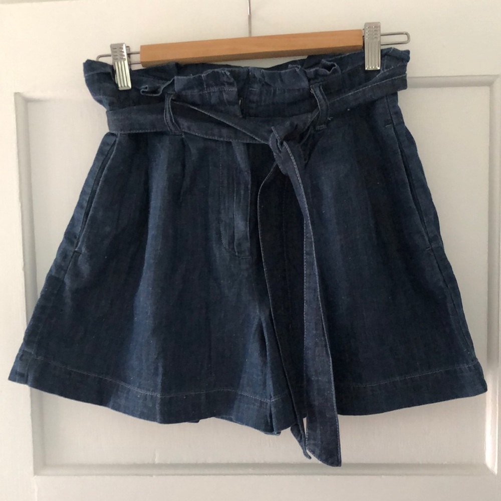 Jcrew high-waisted paper bag denim shorts. Size 2